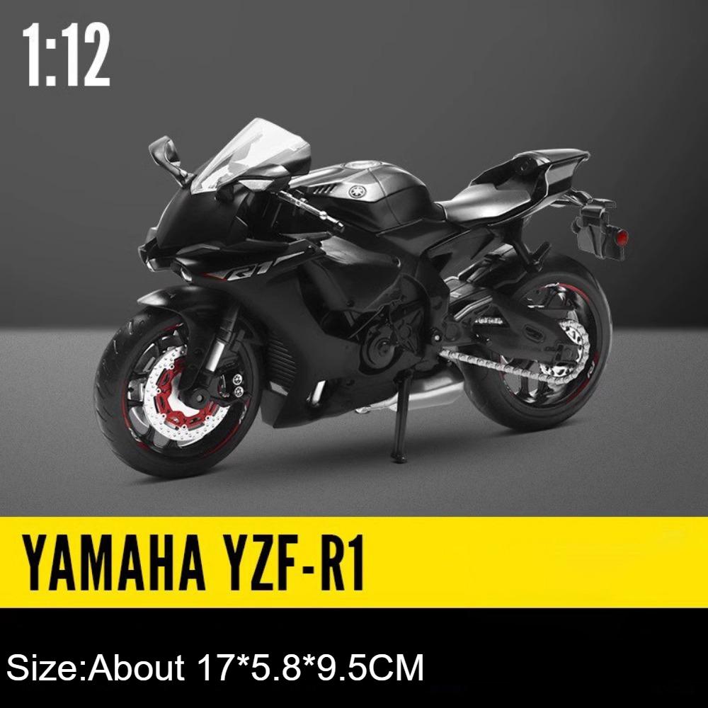 1:12 Yamaha Yzf-r1 Alloy R1m Motorcycle Diecast Car Toys Front Wheel Steering Rear Wheel Suspension Vehices Boy's Birthday Gifts
