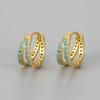 Minimalist Double Layer Zircon Diamond Stud Earrings For Women Chic Unique Versatile Hoop Earrings Fashion Jewelry