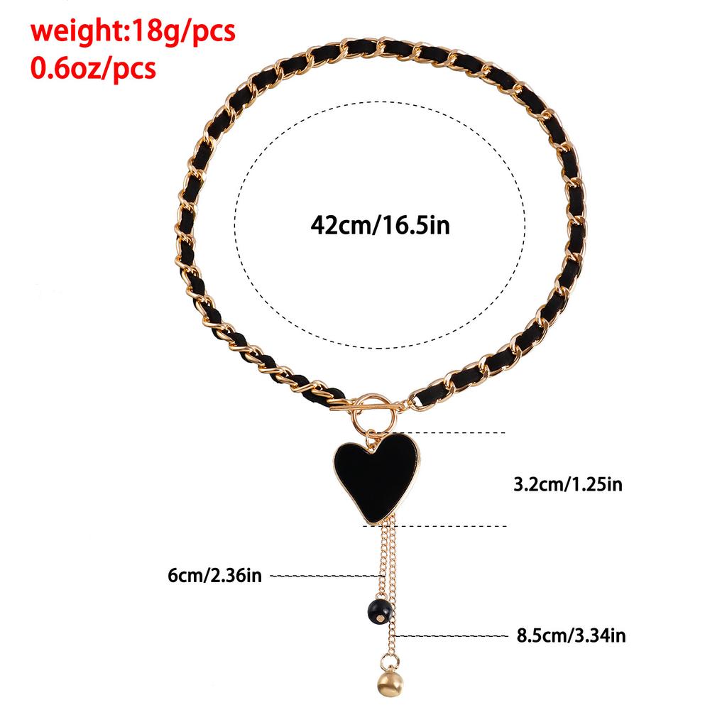 Wrapped Flannel Black Love Fritillary Necklace Women's Cold Wind Collarbone Chain Fringed Necklace
