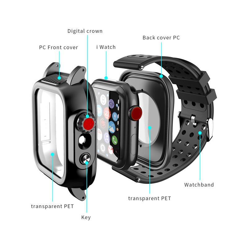 Custodia Impermeabile ShellBox IP68 per Apple Watch 8 7 6 5 4 SE 45mm 44mm 42mm 40mm Cover Corazzata Subacquea Nuoto Sport Esterno Anti-caduta