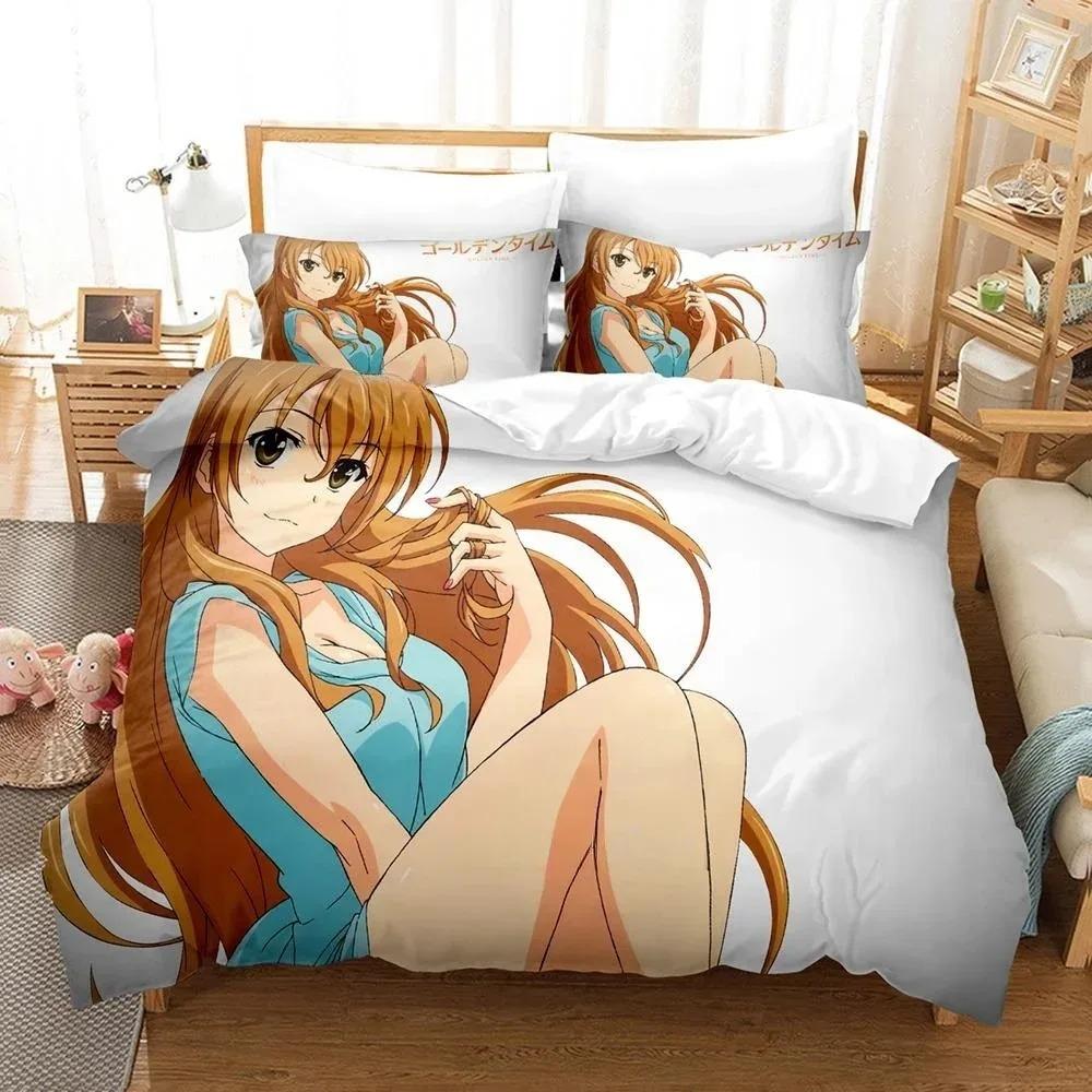 Golden Time Bedding Set Single Twin Full Queen King Size Bed Set Adult Kid Bedroom Three-piece Suits 3D Print Anime Bed She