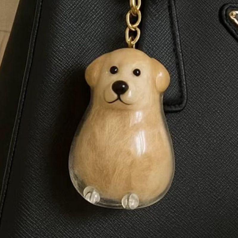 Puppy Hair Storage Pendant Keychain Transparent Dogs Hair Storage Box Hanging Decoration Bag Hanging Pendant Gift for Dog Lovers