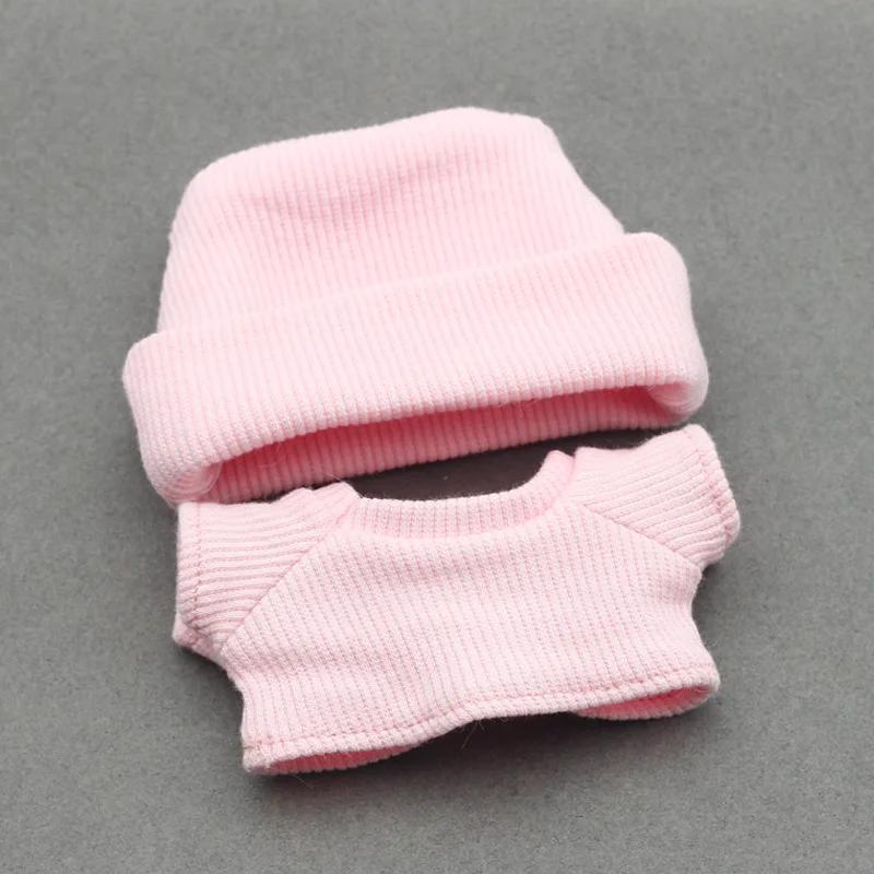 Одежда для куклы Наряд Аксессуары Для 15-17см куклы Ropa Labubu Шляпа с полями пуловер футболка короткая плиссированная юбка комплект Одежда