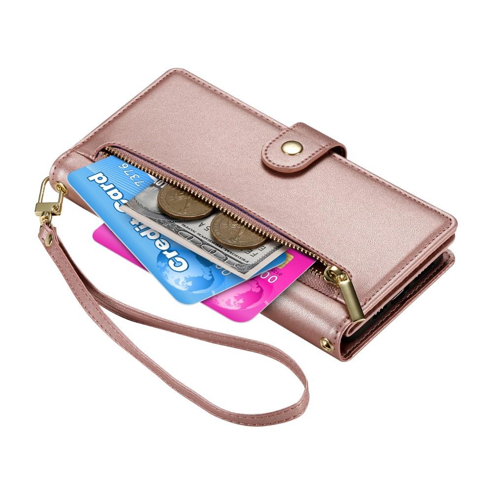 Oppo Reno 13 Pro 5G Flip Case, Wallet Zipper Pocket, Pink