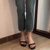 Designer Luxury Summer Fashion Women Open Toe Slippers Fashion Slip On Ladies Comfort Outdoor Low Heel Dress Slides