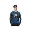 Nike Air Crew Fleece Casual Round Neck Pullover Color Block Long Sleeve Sweatshirt Men Sweatshirt Blue 928636-474