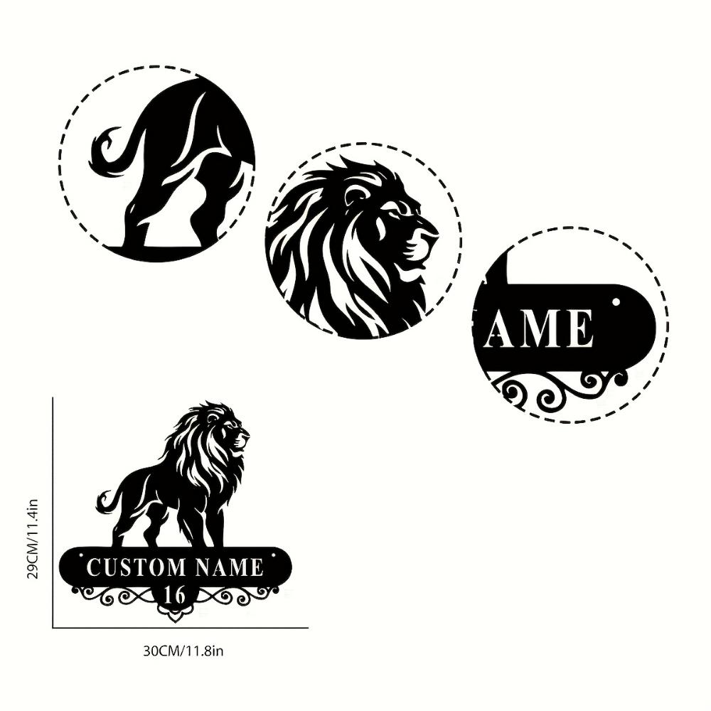 Vintage Metal Lion Wall Sign Custom House Number Farmhouse Kitchen Decor Unique Gift