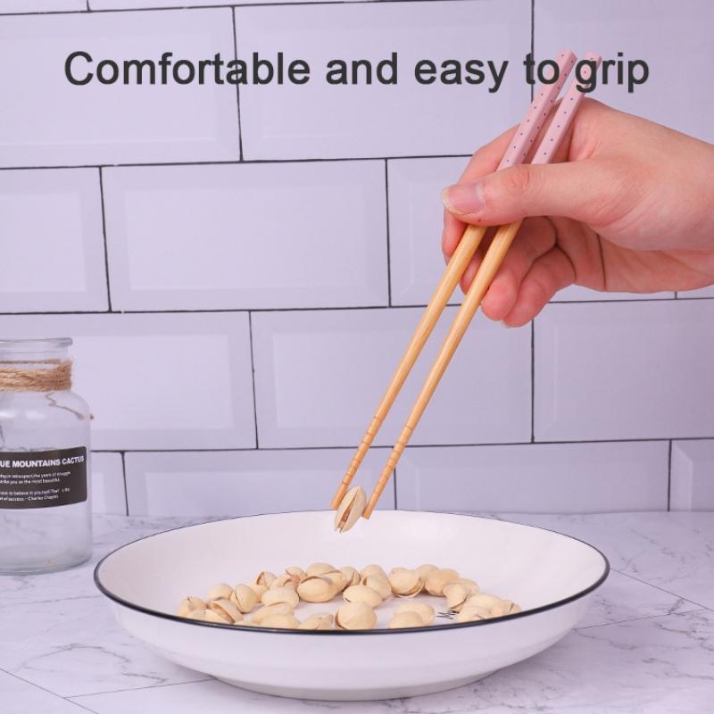 5Pairs Reusable Chopsticks Handmade Bamboo Japanese Natural Wood Chopsticks Sushi Ramen Food Chopsticks Kitchen Accessories