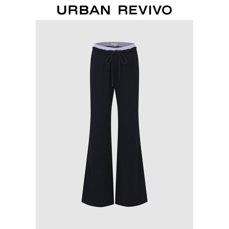 

Women s Color-block Faux Two-Piece Slim Straight Pants M