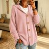 Autumn/Winter Women's Solid Color Knit Hooded Cardigan Sweater