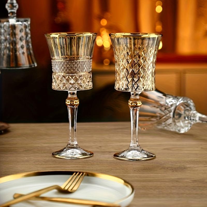 Set Of 2 Glass Red Wine Glasses With High Feet European-style Light Luxury High-end Wine Glasses For Home Use Each With 270ml/9oz Safe And Protective