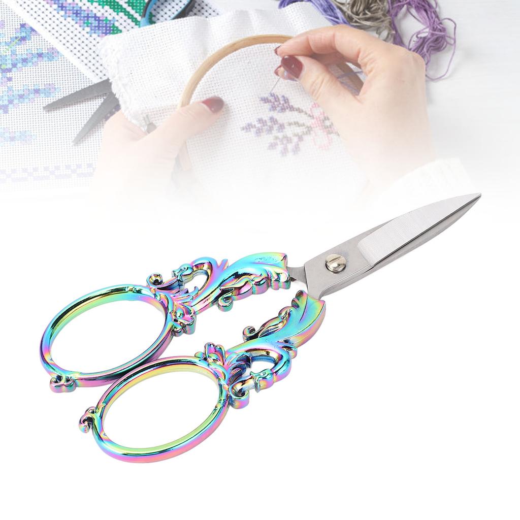 Sewing Embroidery Scissors Multifunctional Vintage European Stainless Steel Stitch Scissors