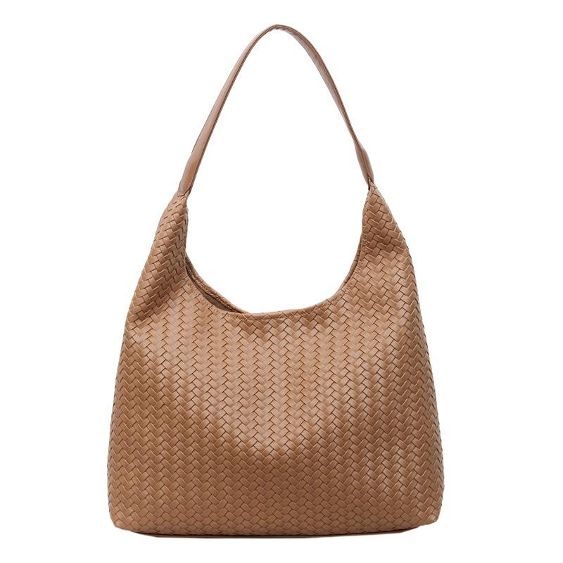 Woven Bag Women's New Fashion Trend Shoulder Bag Simple Large Capacity Handbag Mother and Child Big Bag