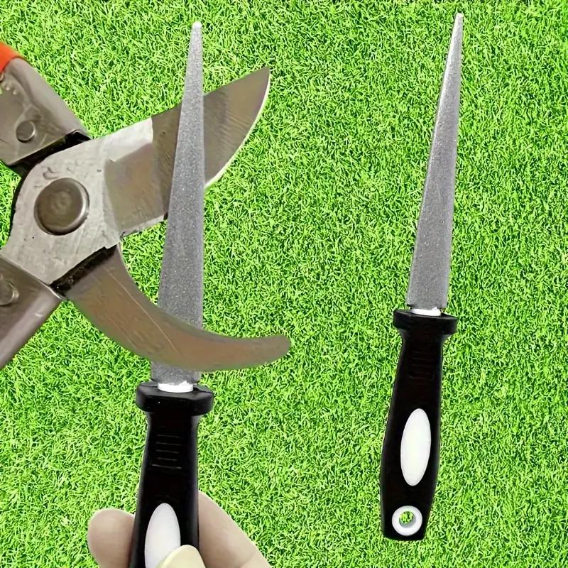 1/2 PCS Schleifstein Einfach zu schleifen 2-in-1 Diamantstahlfeile - Doppelseitig Geeignet für Scheren, Messer und Gartengeräte Silberner Schleifstein