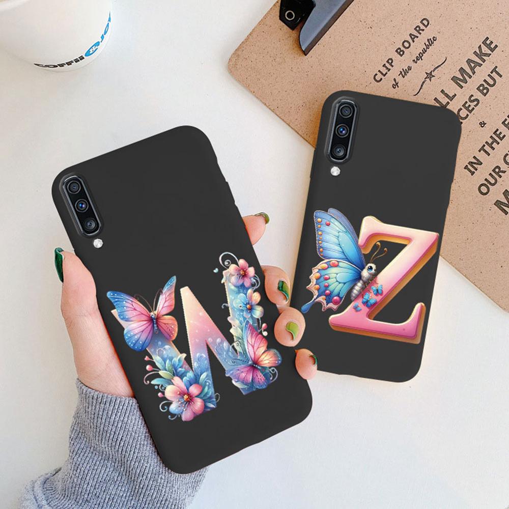 Colorful Letter Love Flower Butterfly Phone Case For Samsung Galaxy A50 A50S A06 A10 A11 A07 Girls Shell Shockproof Bumper Cover
