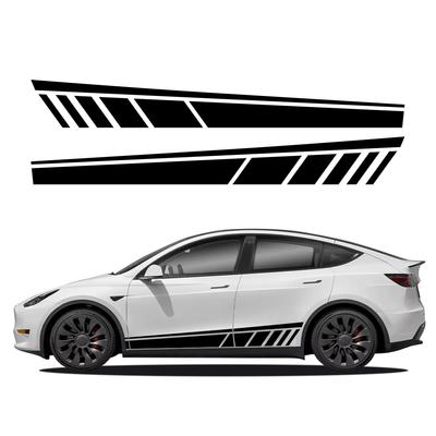 2Pcs Car Door Side Stickers For Tesla Model Y Car Waterproof Vinyl Film Auto Decoration Styling Decals Car Accessories Exterior