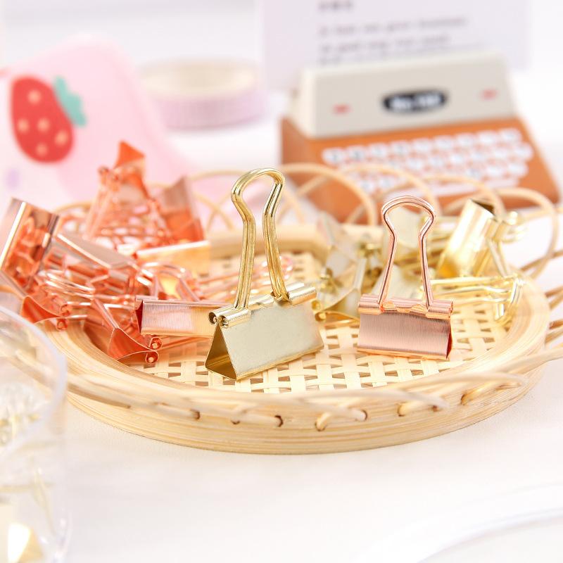 Office Supply Set - Binder Clips Paper Clips & Push Pins Combo with Storage Box for Desk Organization