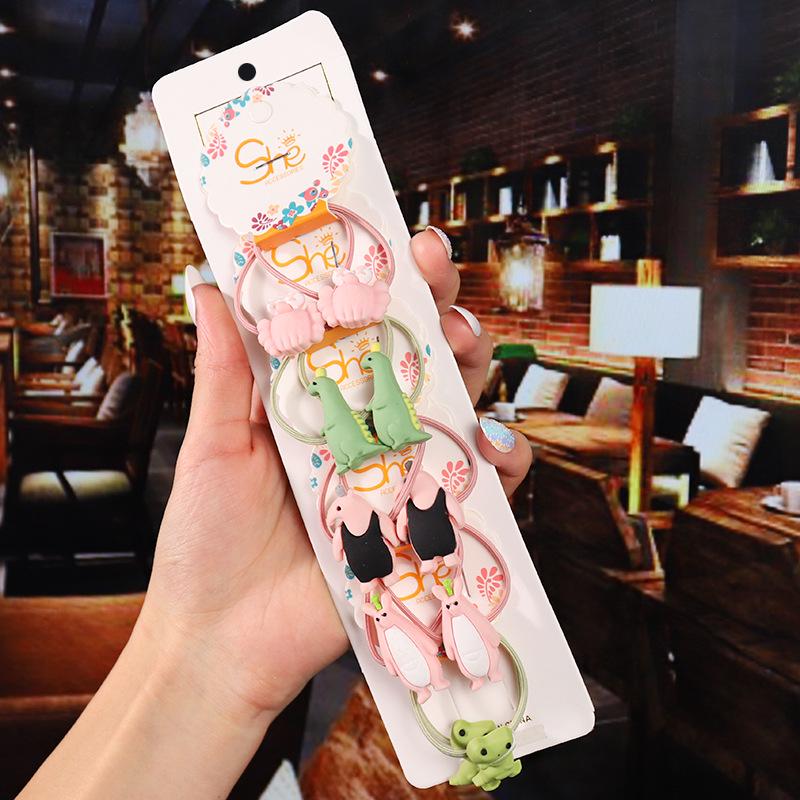 Cartoon Animal Flowers Princess Scrunchie Children Girls Kids Elastic Hair Rubber Bands Accessories Tie Hair Ring Rope Headdress
