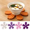 Huaqianguhh Petal Shaped Coaster, Heat Resistant Silicone Mat, Non-Slip Dishwasher Safe Pot for Kitchen Dining Room