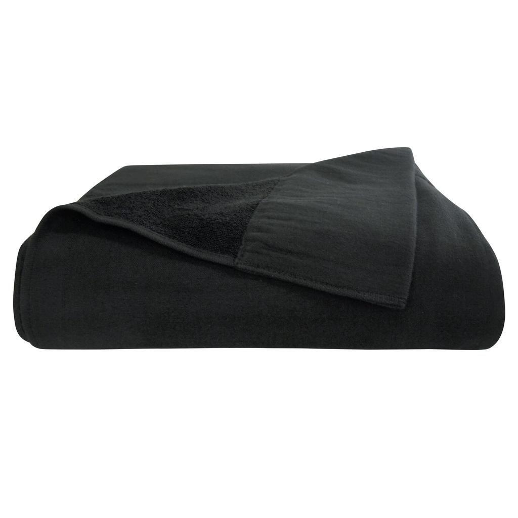 Rivere Towel Gauze Egyptian Reversible Blanket Blanket, Blanket, Single, 100% Cotton, (Black)