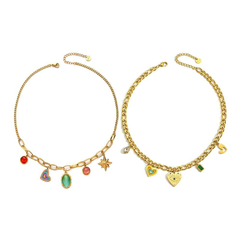 Golden Pendant Necklace Stainless Steel Choker Necklaces Classy Neck Chain  Fashion Accessory