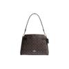 Classic Old Flower Print Central Zipper Compartment Magnetic Closure PVC Hand-held Crossbody Shoulder Bag Women's Color