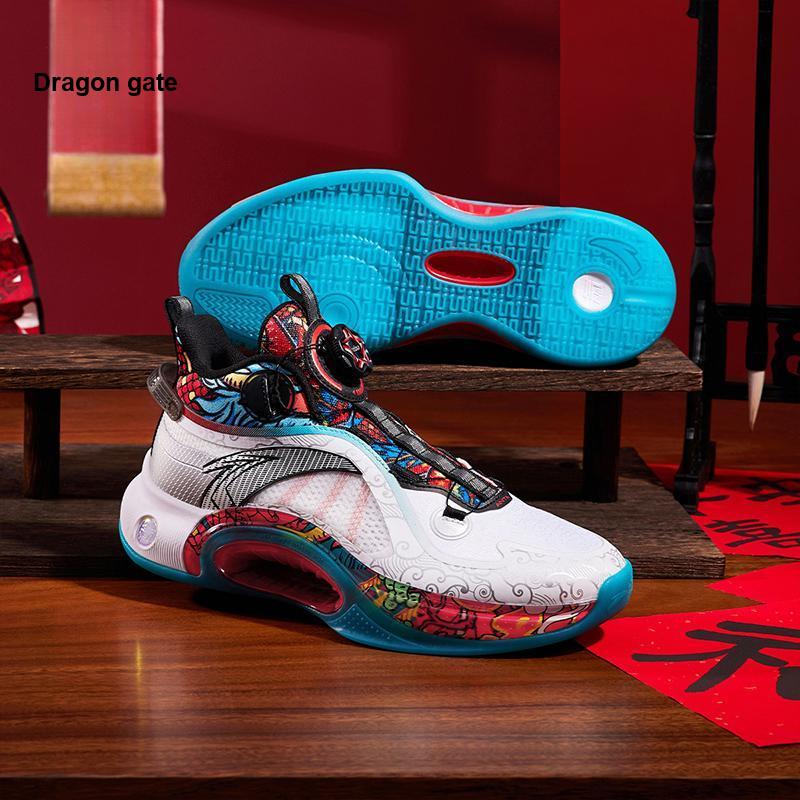 Anta Kids Non-Slip Shock Absorbing Durable Low-Top Basketball Shoes Kids Sneakers White Red Black 312411122-1