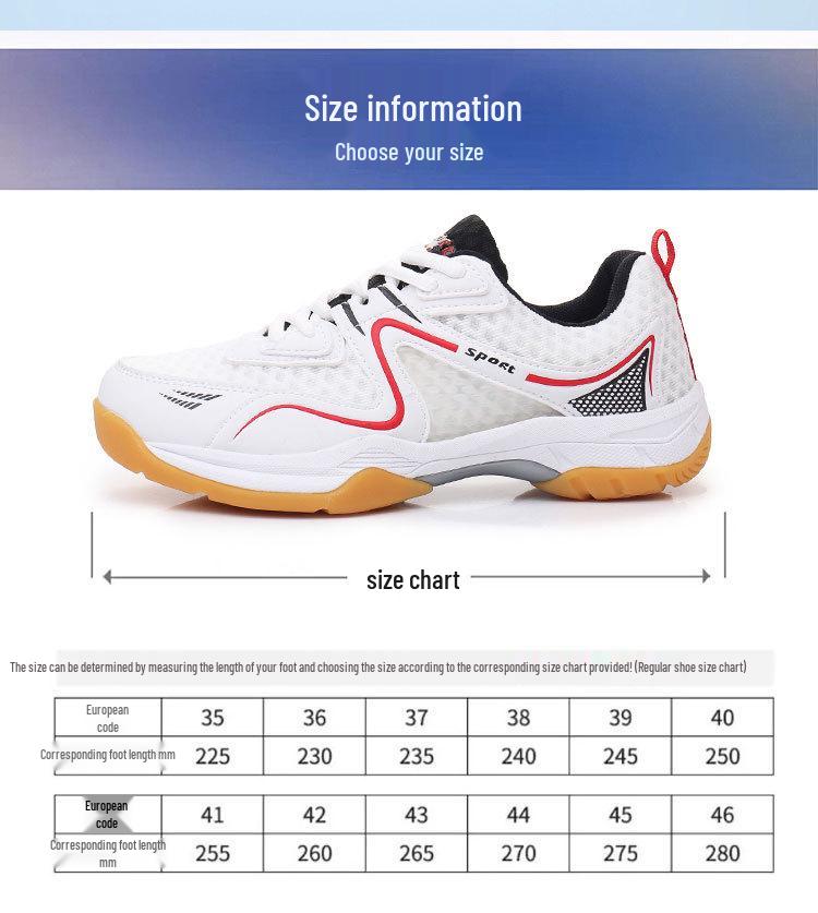 Summer Breathable Badminton & Tennis Shoes for Men & Women – Professional Training with Rubber Sole