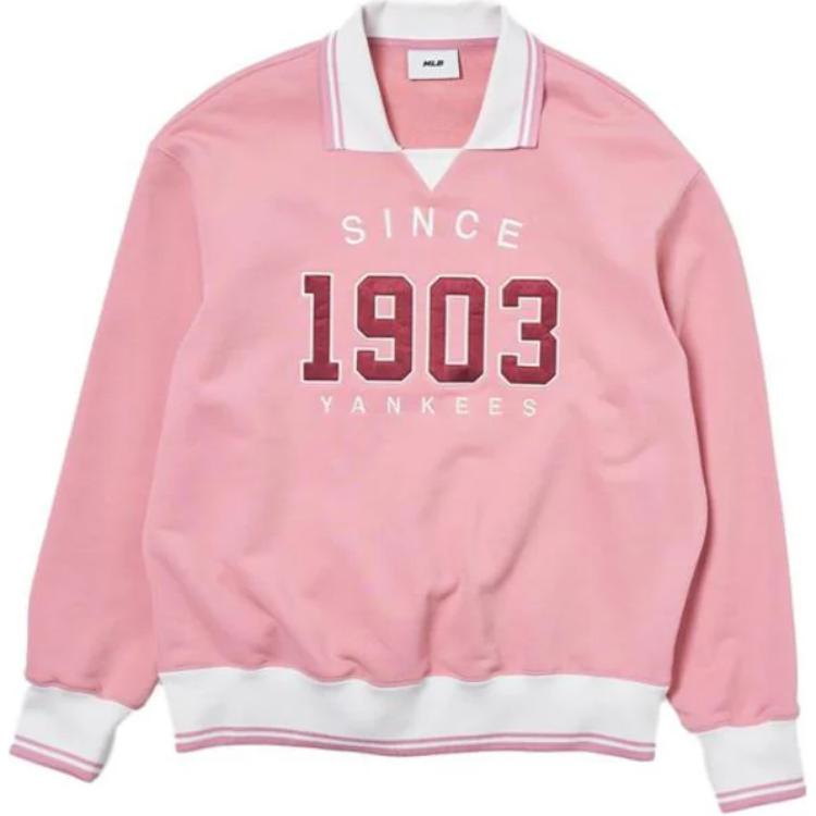MLB New York Yankees Sweatshirt Unisex Light Pink 3AMTV0844-50PKM XS