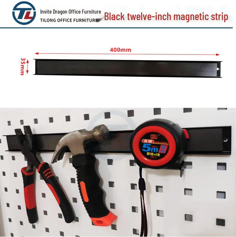 Black Square Pegboard Hook & Tool Holder Shelf - Metal Storage Rack & Accessory Display
