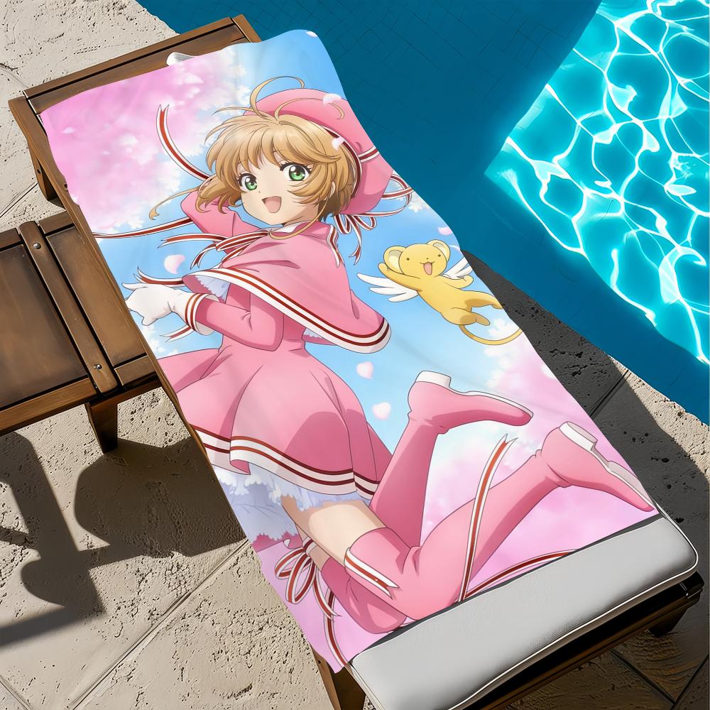 C-Card-cap-tor ANIME Sakura Towel Beach Quick Dry Soft Pool Towels Gift for Travel Gym Shower Camping sports