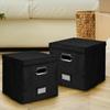 Vinyl Record Storage Box Album Storage Organizer Record Crate LP Album Storage Fabric Cabinet Organizer Case with Lid and Handle