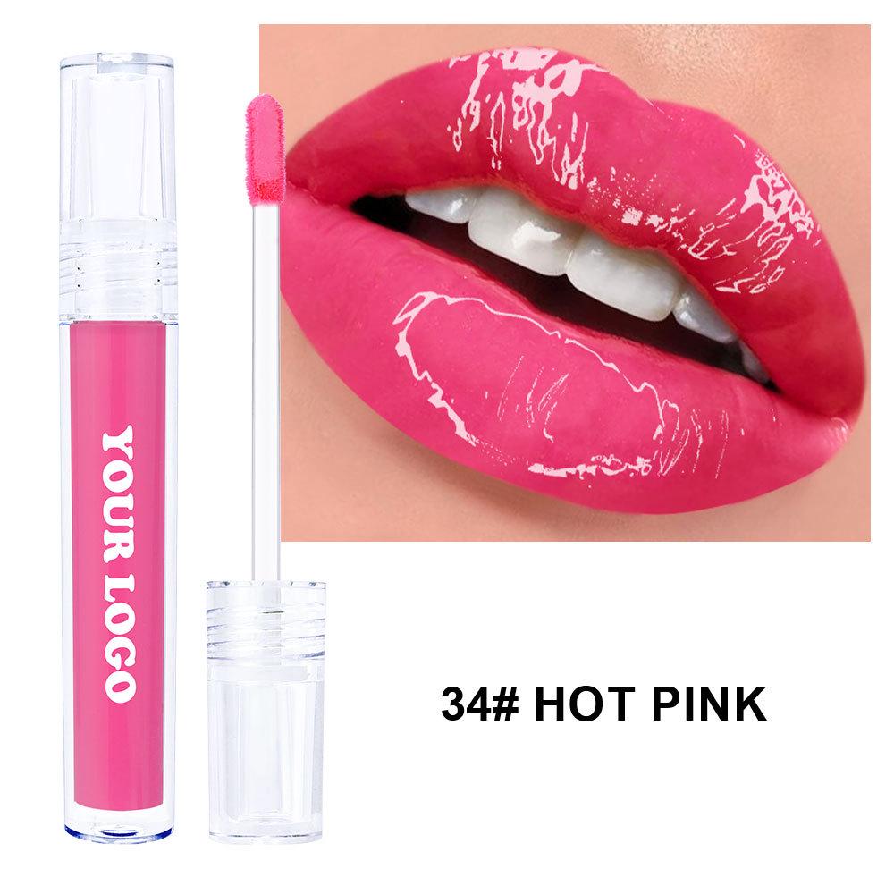 Border-Free Clear Mirror Lip Gloss/Lip Jelly - Non-Stick, Long-Lasting, Plumping Gloss.