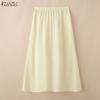 ZANZEA Womens Casual Elastic Waist Loose Elegant Long Skirts