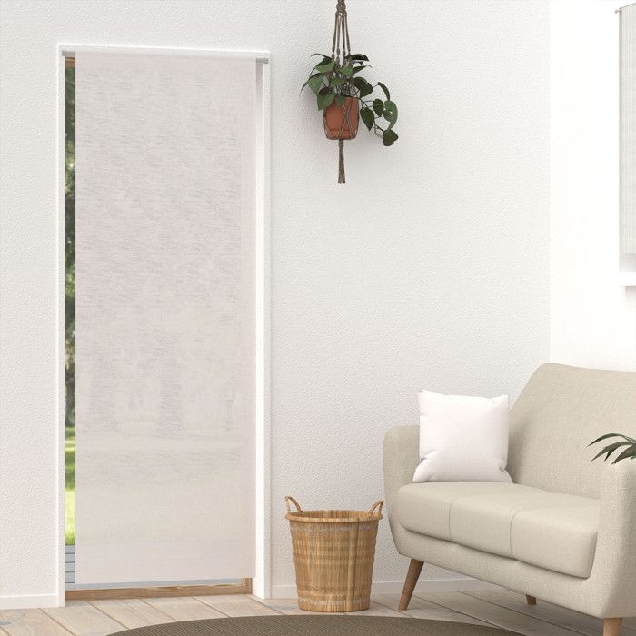 Voilage lin pour porte fenêtre 70x200 cm LINEN blanc, par Soleil d'Ocre