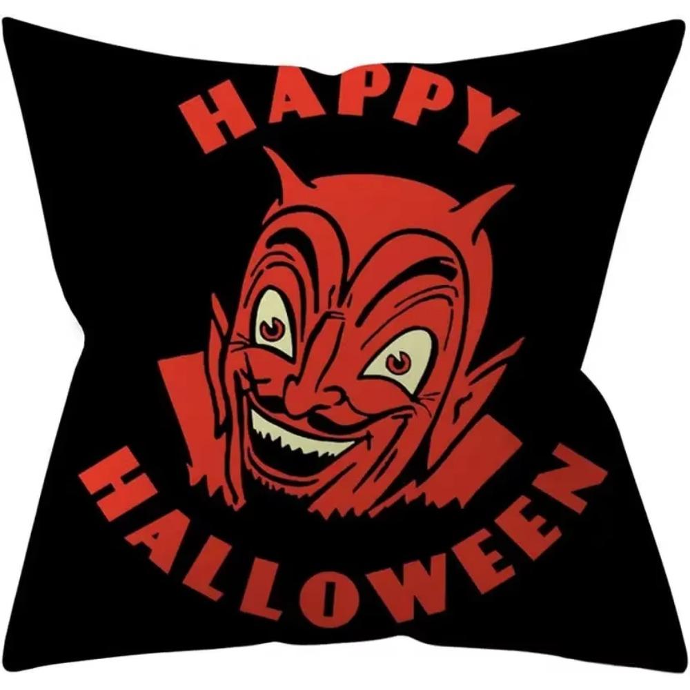 Halloween Horror Pumpkin Bat Spider Web Printed Cushion Cover Household Living Room Sofa Decoration Square Pillowcase