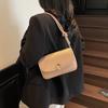 2025 new spring and summer solid color simple and fashionable women's handbag versatile single shoulder oblique span solid color women's bag