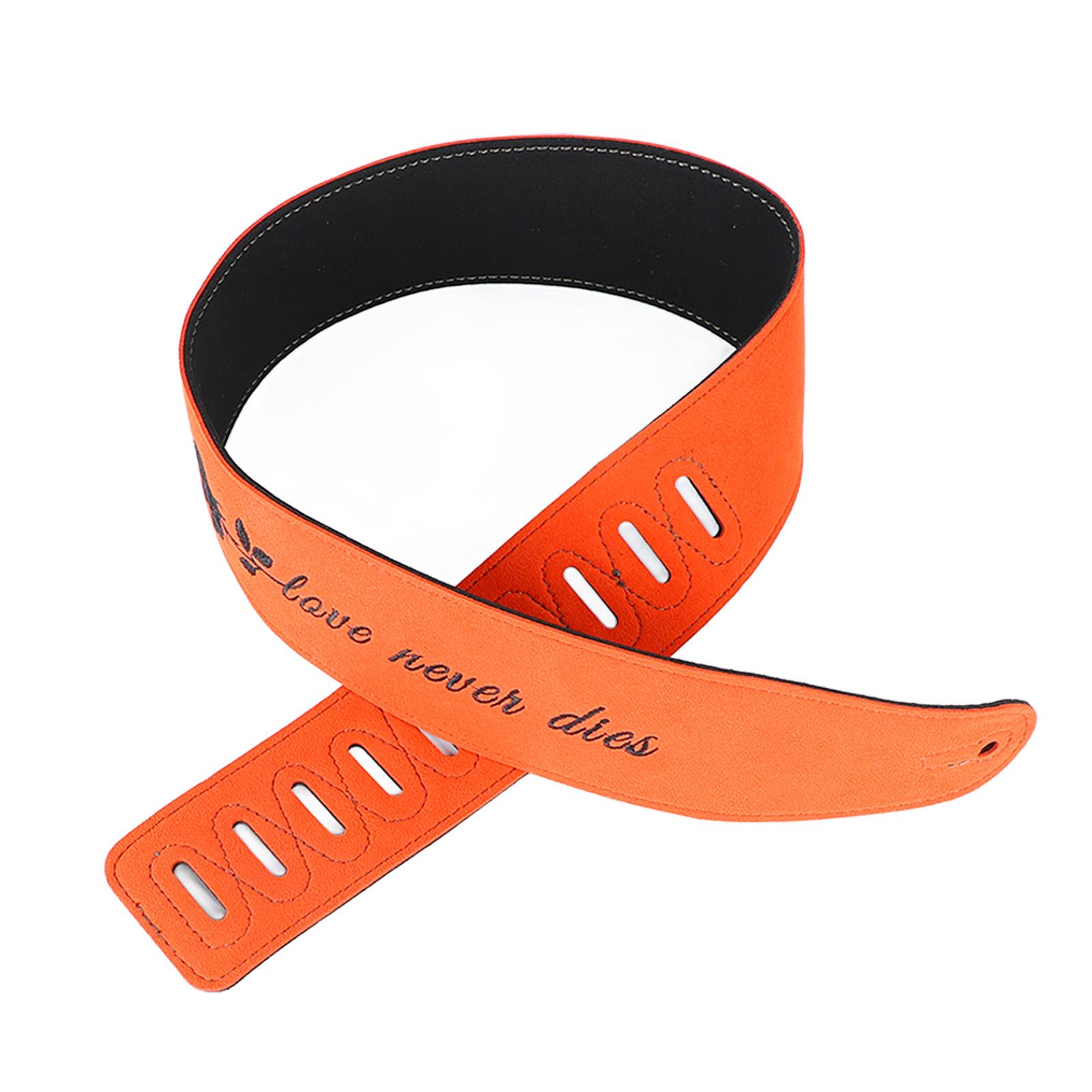 Guitar Strap Matte Beautiful Length Adjustable Universal Leather Belt for Electric Acoustic Guitar Bass Rose Style