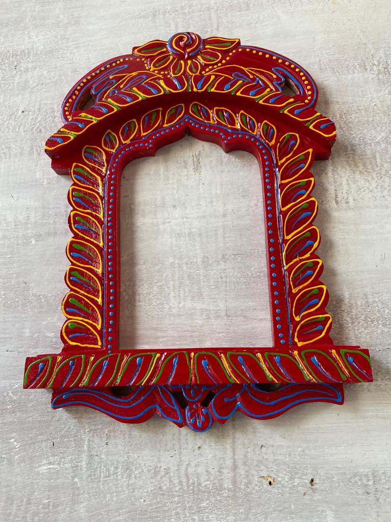 Handmade Indian Jharokha: Carved Wood Wall Decor, Vintage Art