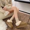 Women's thick bottom hairy mouth short tube fashion winter lightweight warm anti cold snow boots non-slip casual sneakers cotton boots