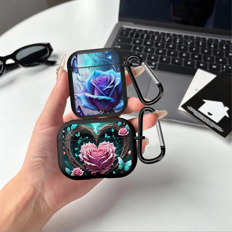 Case For Airpods Pro2 4 Pro3 1 3 Pro 2 Earphone Cases Cover Pink Flowers