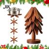 Restaurant Style Serving Tray Collapsible Wooden Trivets for Hot Dishes, Christmas Tree Shaped Pot Mat Table, Wood Heat Rustic Kitchen Countertop