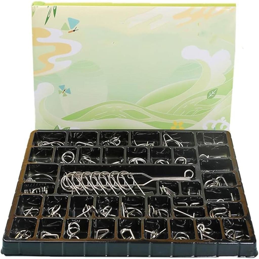 Anel de quebra-cabeça de metal, quebra-cabeças de metal, quebra-cabeças, brinquedos intelectuais educacionais, brinquedo de truque de anel chinês para festa, crianças e adultos