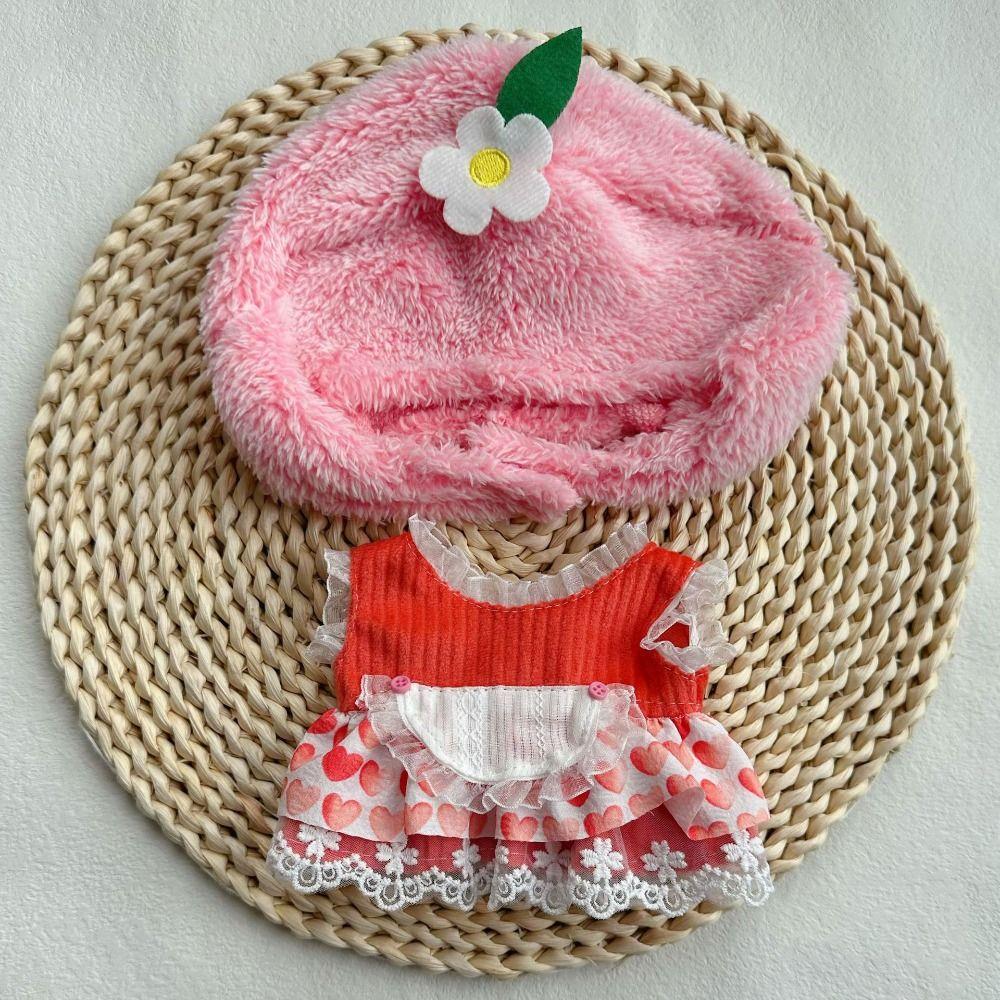 Costume Robe Miniature 20CM Multicolore Poupée Chapeau Robe Ensemble Jouet Vêtements de Poupée Poupée en Coton Rembourré