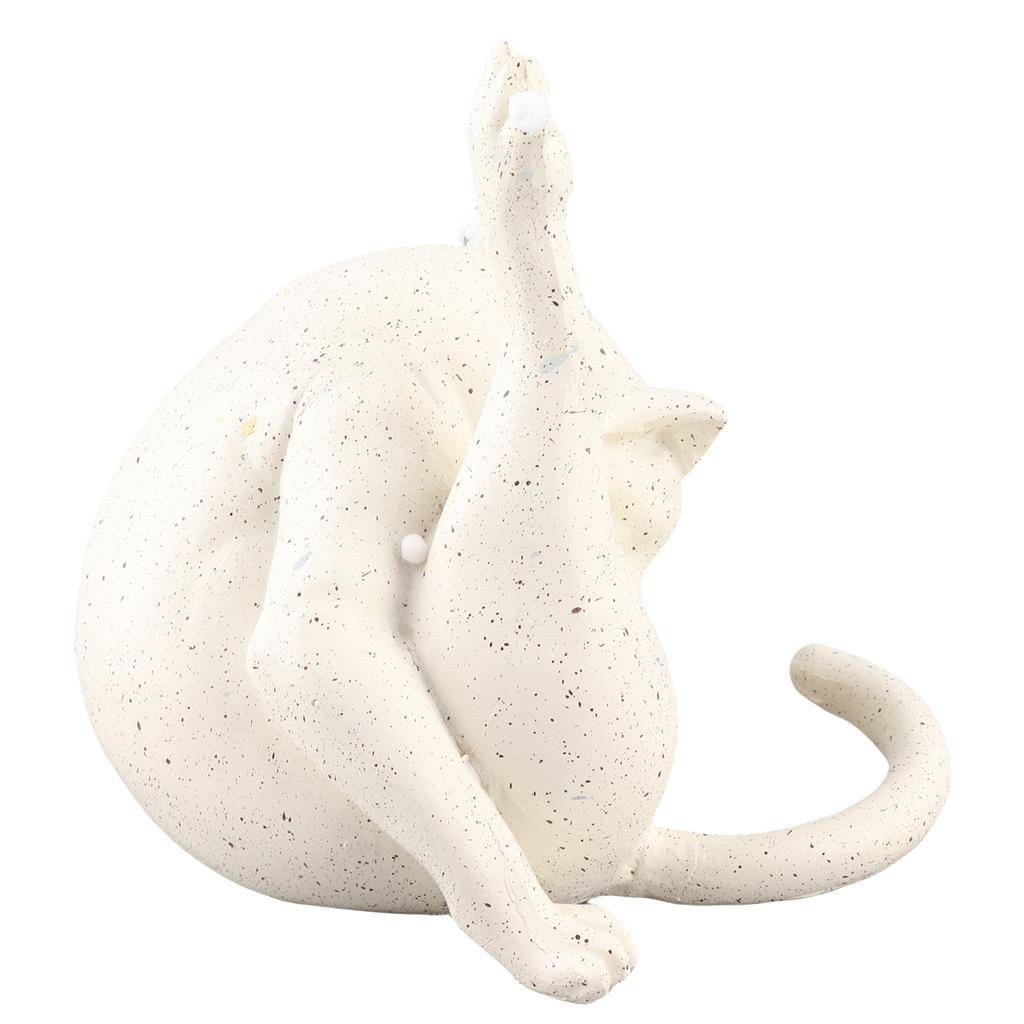 Cat Statue Funny Resin Cat Licking Butt Figurine Ornament Cute Cartoon Animal Sculpture Home Desktop Craft