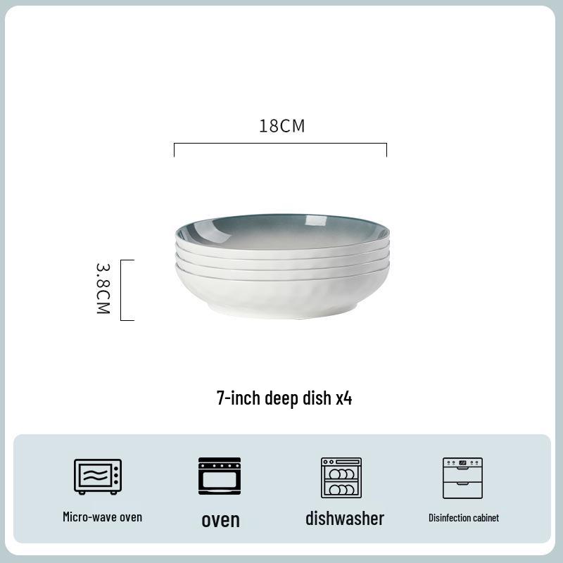 Verdicktes Anti-Verbrühungs-Keramik-Geschirrset mit Schüsseln und Tellern