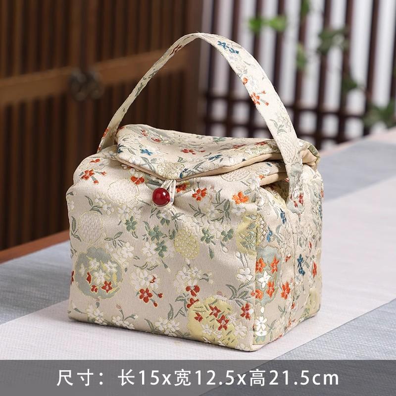Handmade Retro Tea Cup Bag, Master Cup, Single Cup Bag, Storage Bag, Small Cloth Bag, Handbag, Thickened Cloth Bag, Storage Bag