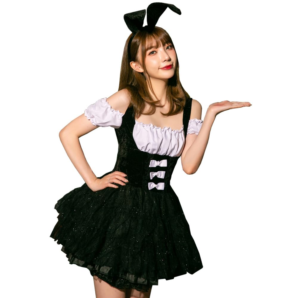 Brightlara Halloween Cosplay Bunny Girl Adult Rabbit Costume, Miniskirt, jys-010-M