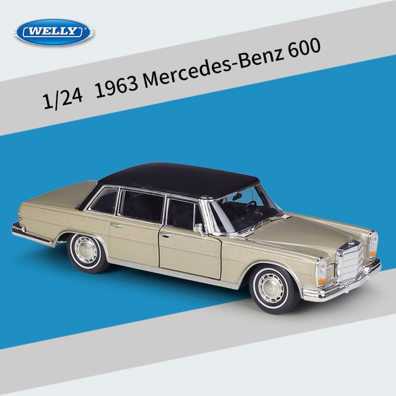 

WELLY 1:24 Mercedes Benz 600 Alloy Car Diecasts & Toy Vehicles Car Model Miniature Scale Model Car Toy For Children золотой