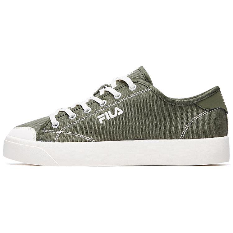 Fila Canvas Non-Slip Breathable Lightweight Low-Top Skate Shoes Women Sneakers White Green F12W024401FLG